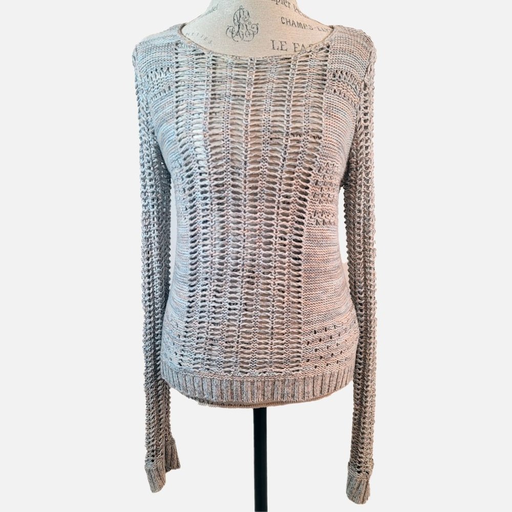 Hem & Thread Open Knit Multi-Colored Sweater - image 1